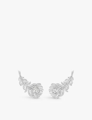 Boucheron diamond earrings 1.1ct white gold, imported from the UK