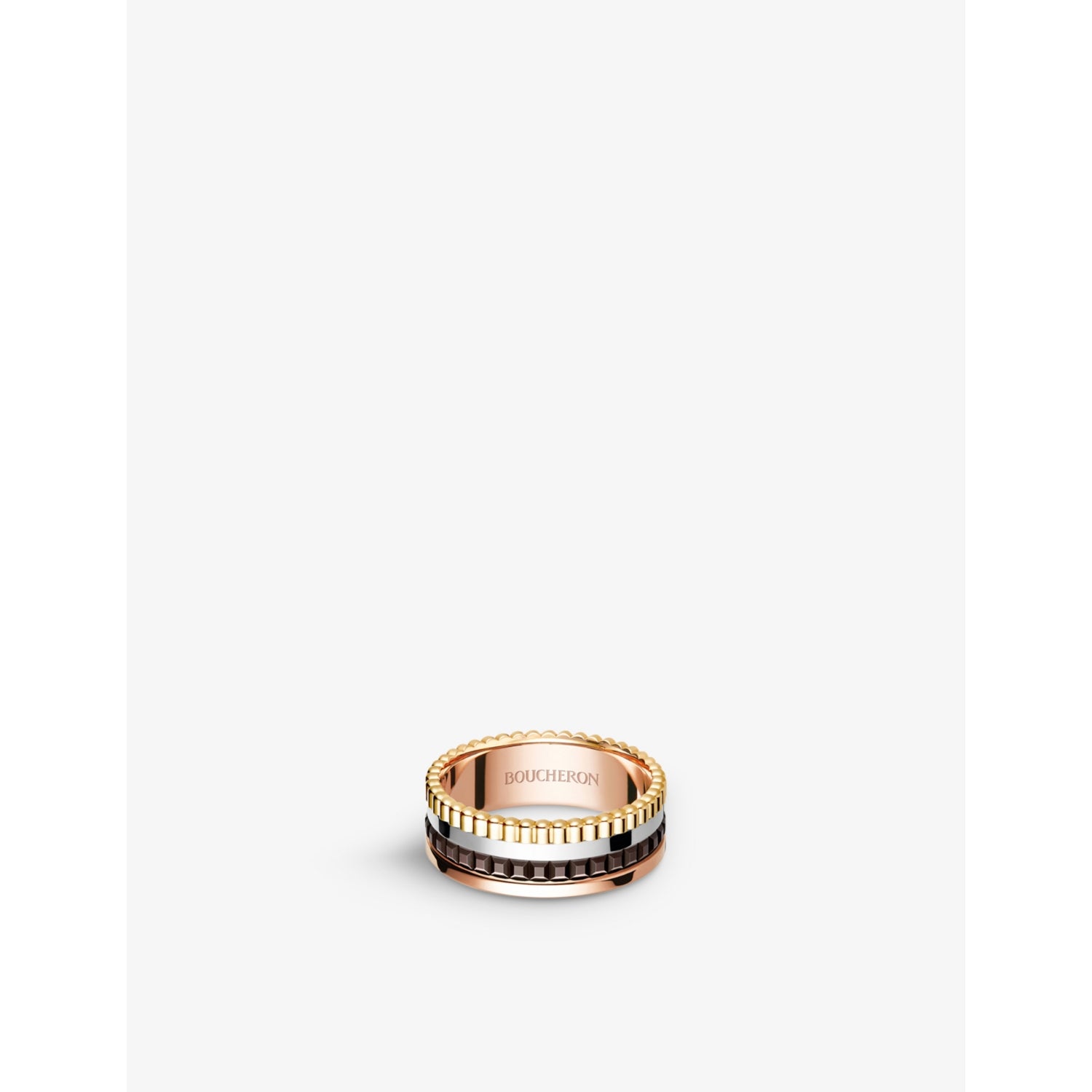 Quatre Classique 18ct yellow-gold, white-gold and pink-gold ring - 53mm