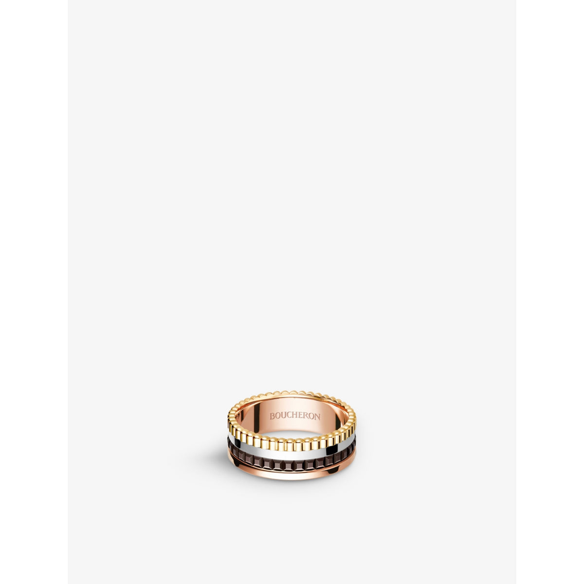 Quatre Classique 18ct yellow-gold, white-gold and pink-gold ring - 53mm