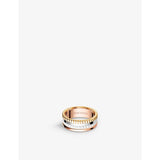 Quatre 18ct white, yellow, rose-gold and ceramic ring - 53mm