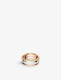 Boucheron Quatre 18ct white, yellow, rose-gold and ceramic ring - British product