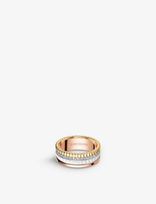 Boucheron Quatre ring with 0.24ct diamonds and ceramic (British brand)