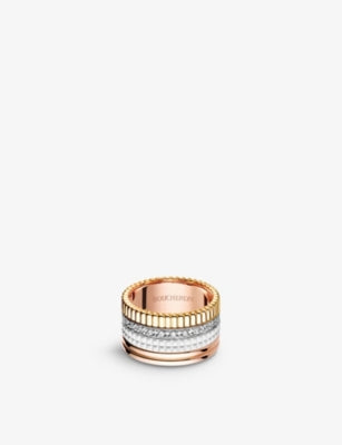 Boucheron Quatre large ring 18ct gold diamonds ceramic (British brand)