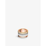 Quatre 18ct white, yellow and pink gold, 0.49ct diamond and ceramic ring - 53mm
