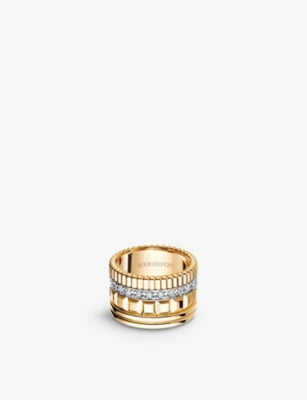 Boucheron Quatre Radiant Edition 18ct yellow-gold ring 0.49ct pavé diamond - British product