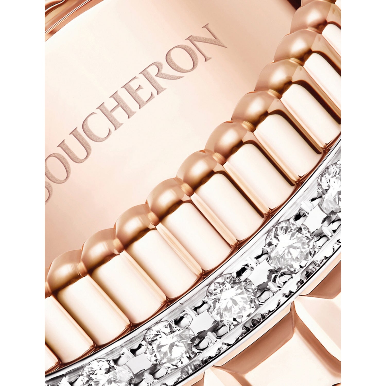 Boucheron Quatre Radiant Edition rose-gold ring 0.51ct, imported from the UK