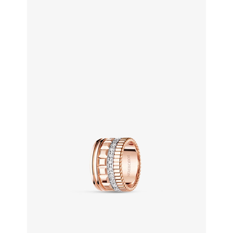 Boucheron Quatre Radiant Edition rose-gold ring 0.51ct, imported from the UK