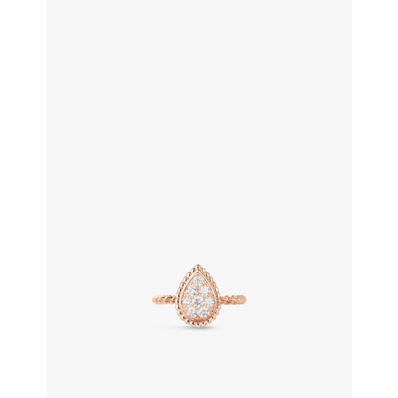 Boucheron Serpent Bohème ring 18ct rose gold 0.15ct diamond - British product