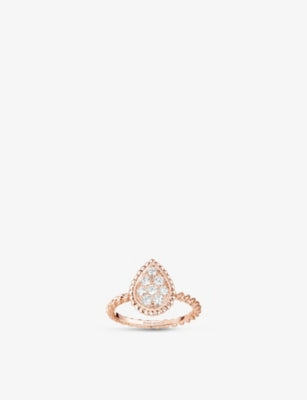 Boucheron Serpent Bohème ring 18ct rose gold 0.15ct diamond - British product
