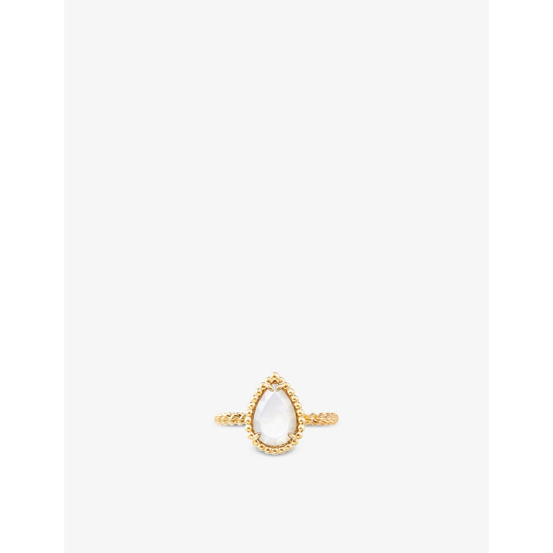 Boucheron Serpent Bohème yellow-gold mother-of-pearl ring - British product