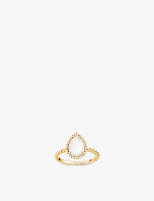 Boucheron Serpent Bohème yellow-gold mother-of-pearl ring - British product