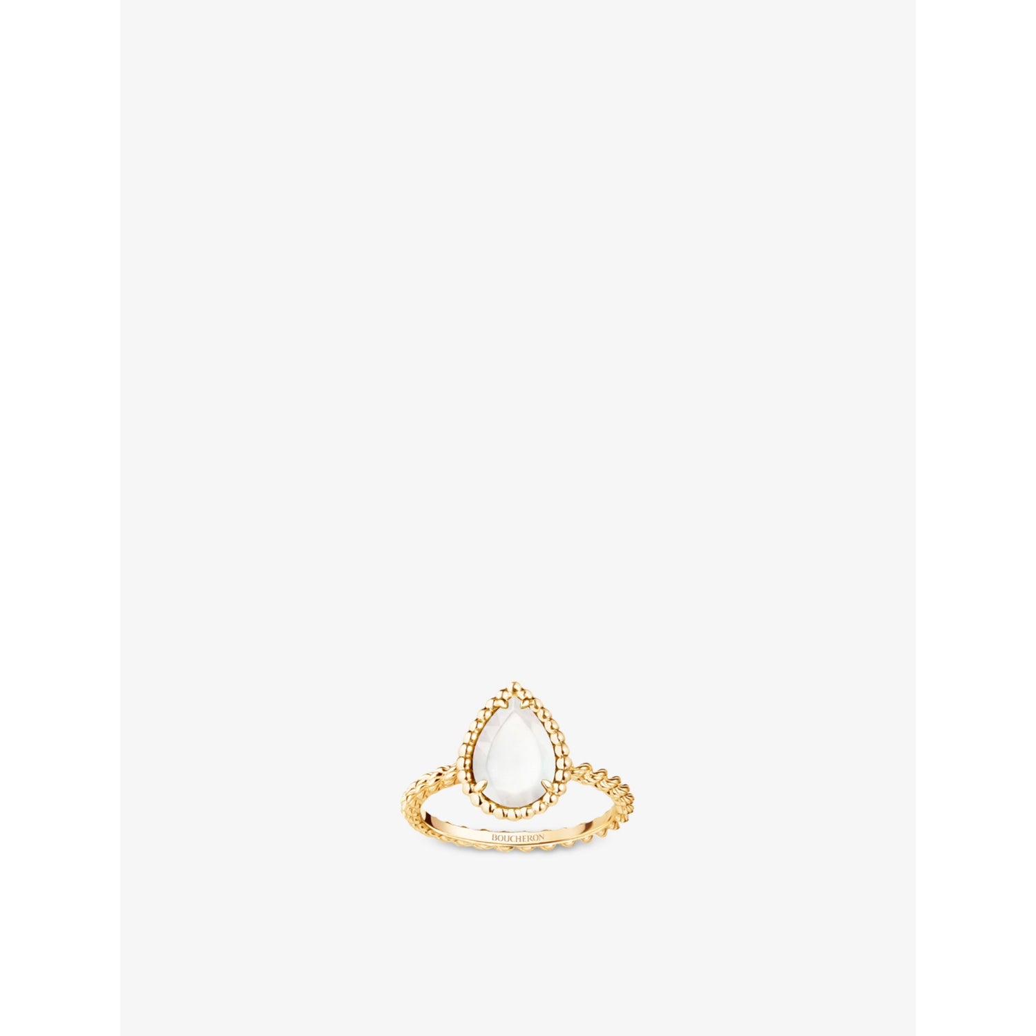Serpent Bohème yellow-gold and mother-of-pearl ring - 53mm