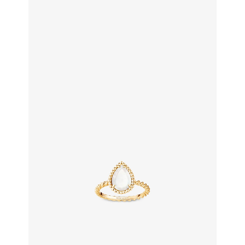 Serpent Bohème yellow-gold and mother-of-pearl ring - 53mm