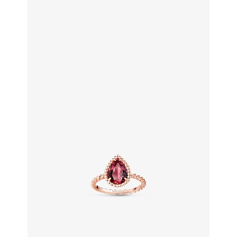 Serpent Bohème 18ct pink-gold and rhodolite garnet ring - 53mm
