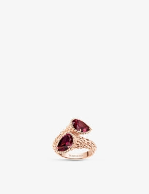 Boucheron Serpent Bohème pink-gold rhodolite garnet ring, UK version