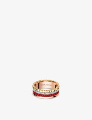 Boucheron Quatre Red Edition ring in 18ct gold and ceramic (British brand)
