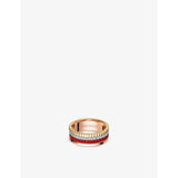 Quatre Red Edition 18ct rose-gold, yellow-gold, white-gold, ceramic and 0.24ct diamond ring - 56mm