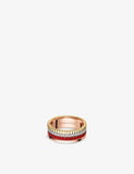 Boucheron Quatre Red Edition ring in 18ct gold and ceramic (British brand)