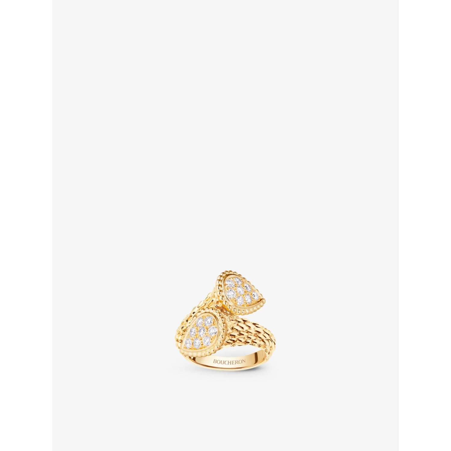 Serpent Bohème Toi et Moi 18ct yellow-gold and diamond ring - 53mm