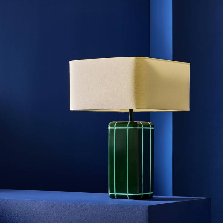 Habitat large table lamp dark green 44cm (British brand)