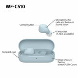 Sony WF-C510 true wireless earbuds blue, UK version