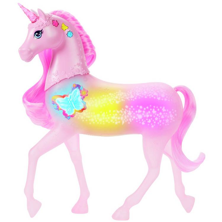 Barbie Sparkle Lights toy unicorn with 20 lights - British product