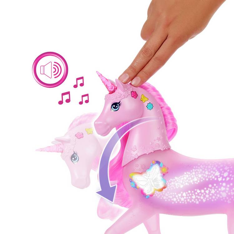 Barbie Sparkle Lights toy unicorn with 20 lights - British product