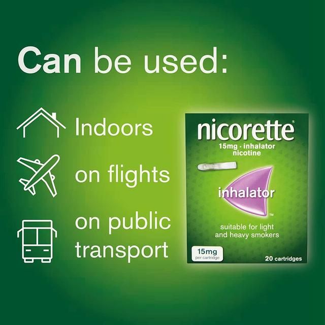 Nicorette Inhalator 15 mg 20 Cartridges (Stop Smoking Aid)   20 per pack GOODS M&S   