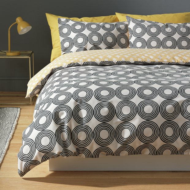 Argos Home Drawn Circles bedding set single, imported from the UK