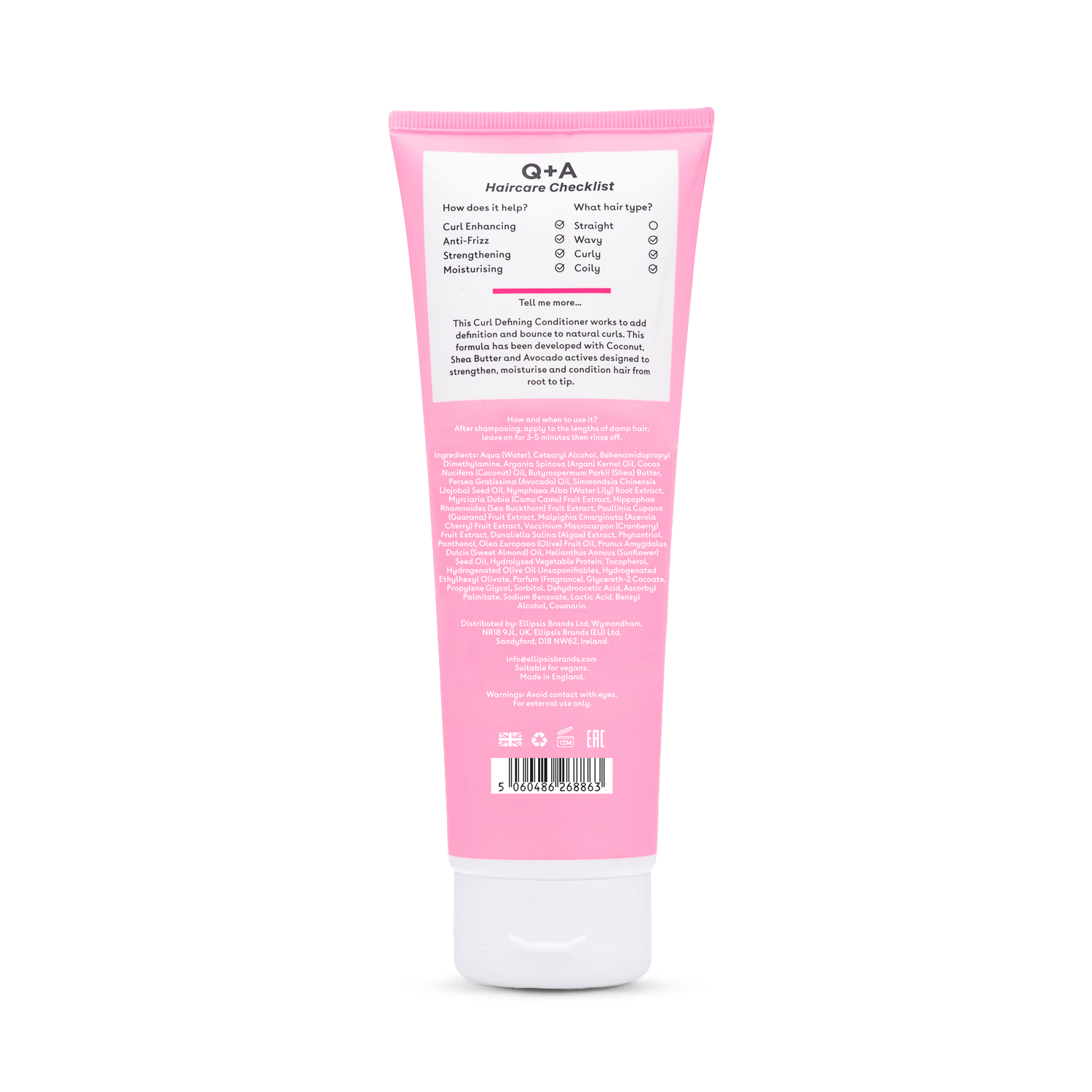 Q+A Curl Defining Conditioner 250ml, imported from the UK