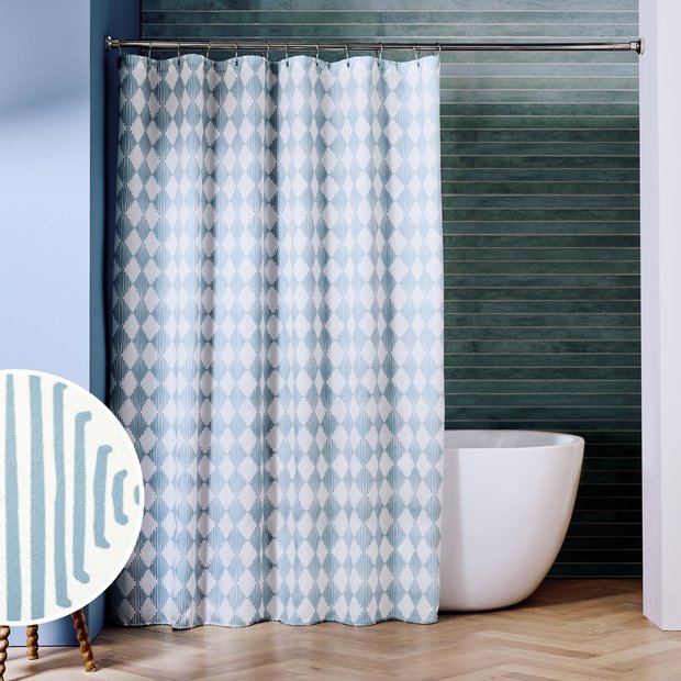 Habitat blue shower curtain 180x180cm (British brand)