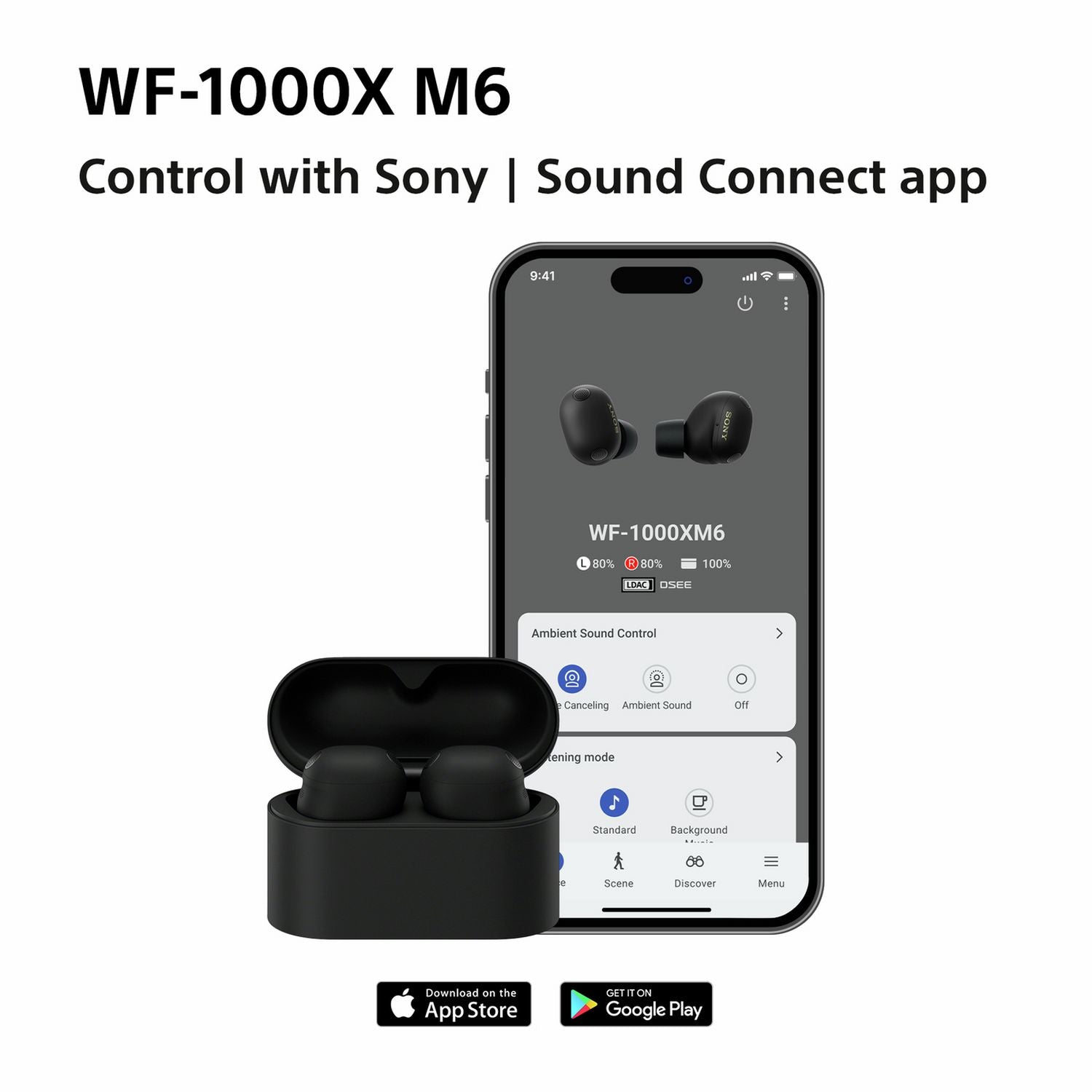 Sony WF-1000XM6 noise cancelling earbuds silver, UK version