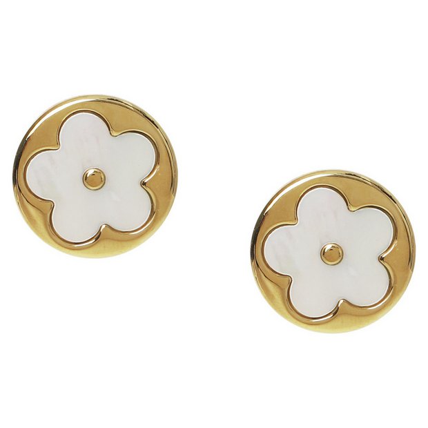 Liars & Lovers circle flower stud earrings (British brand)