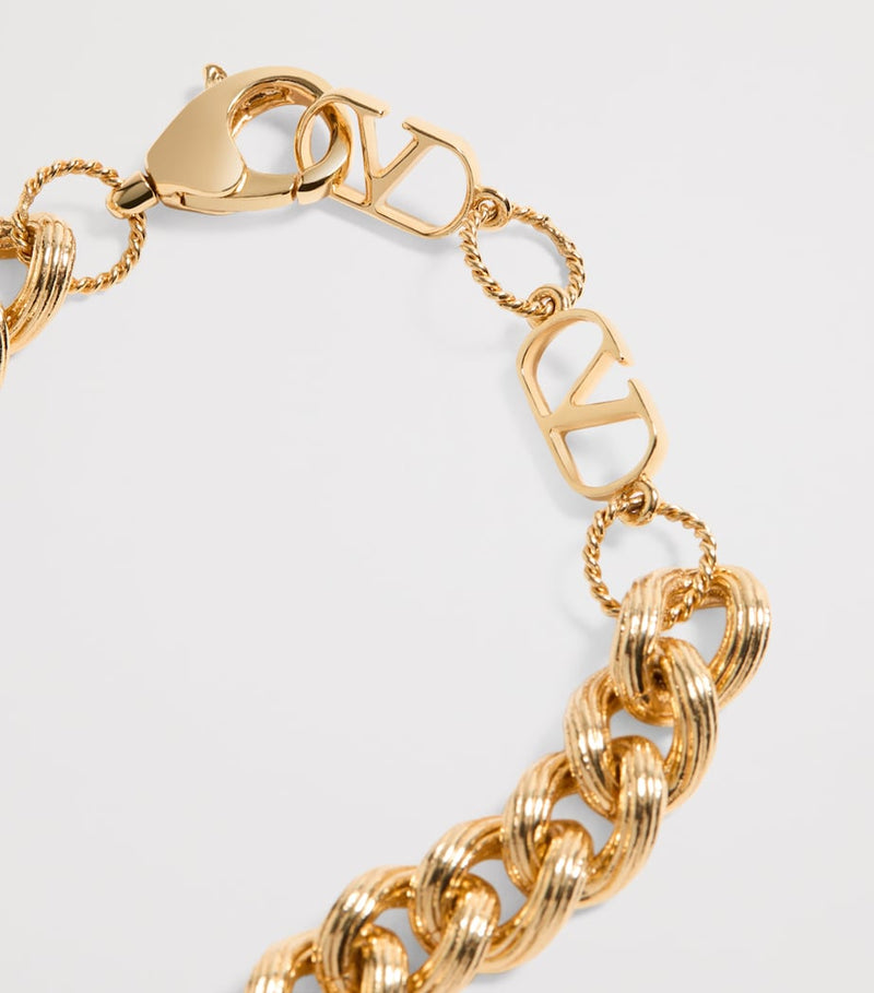 Valentino Garavani Coeur Royal crystal heart charm bracelet, imported from the UK