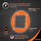 Bionic Toss N Tug Turbo orange pet toy, imported from the UK