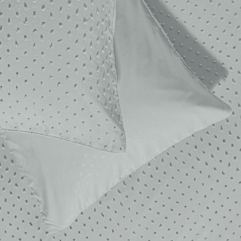 Argos Home Embroidered Dot Grey Bedding Set - King size