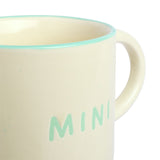 Argos Home green mini text decal ceramic mug 120ml, imported from the UK