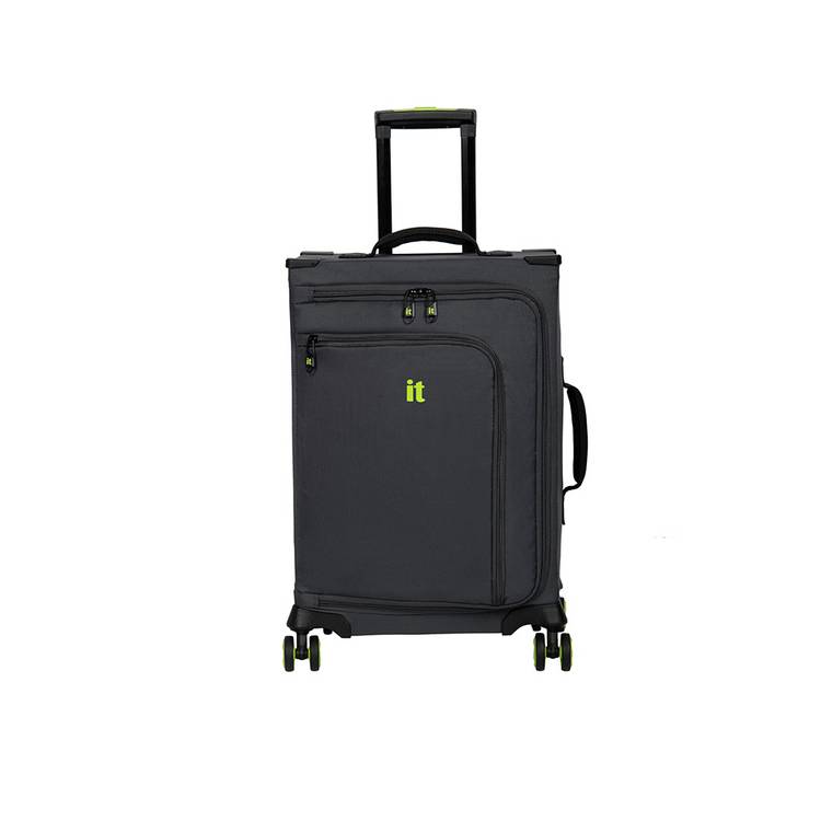 it Luggage cabin suitcase Charcoal Lime 32L, imported from the UK