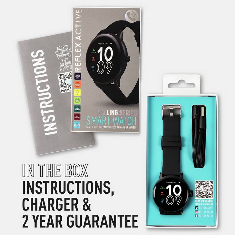 Reflex Active Nexus Series 22 black calling smartwatch (British brand)