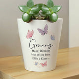 Butterfly small plant pot personalised ceramic - British product