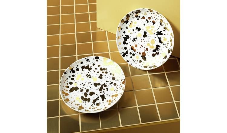 Habitat 60 Gold Edit Jackson Porcelain Set of 2 Side Plates