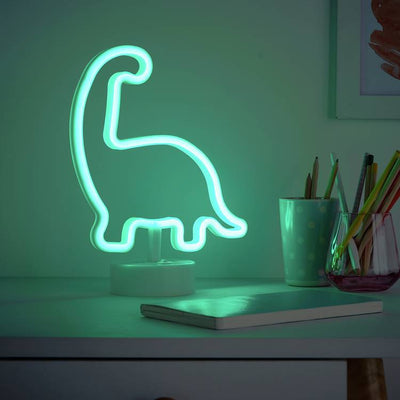 Argos Glow Neon Effect Dinosaur LED Kids Table Lamp - White- Buy online at McGrocer