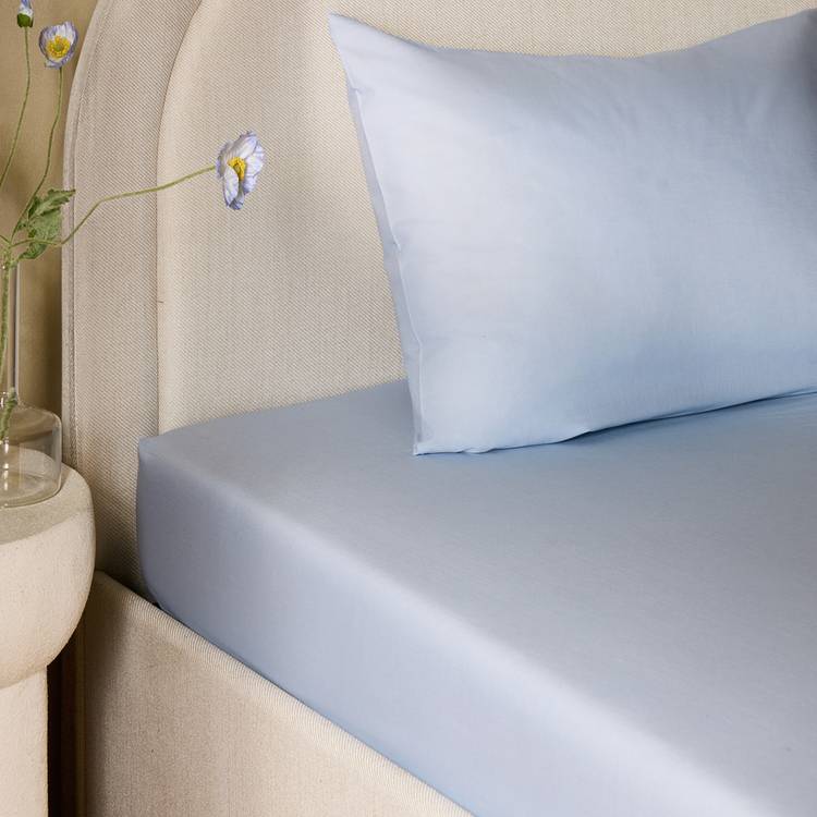 Habitat fitted sheet pale blue single - British product