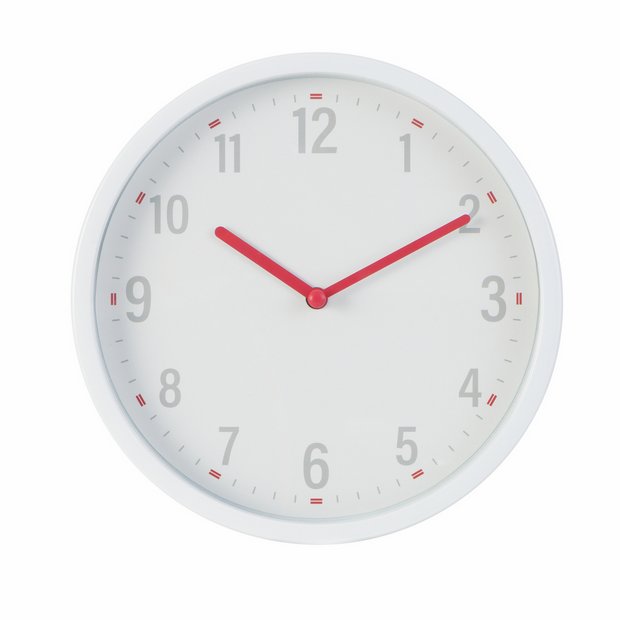Argos Home white wall clock 20.5cm, UK version