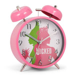 Wicked pink analogue kids alarm clock with twin bells, UK version