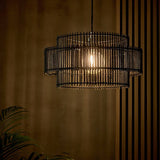 Argos Home black bamboo 2 tier lampshade 40cm - British product