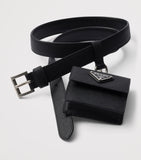 Prada Saffiano leather belt with removable pouch - British product