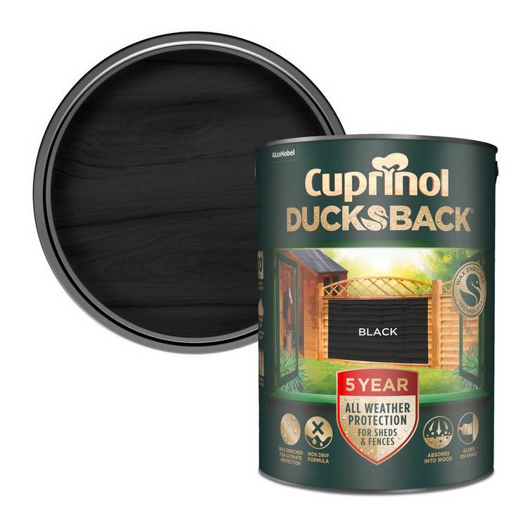 Cuprinol Ducksback wood paint black 5L - British product