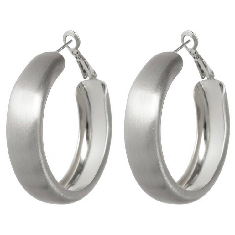 Liars & Lovers brushed hoop earrings 41mm drop (British brand)