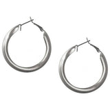 Liars & Lovers brushed hoop earrings 41mm drop (British brand)